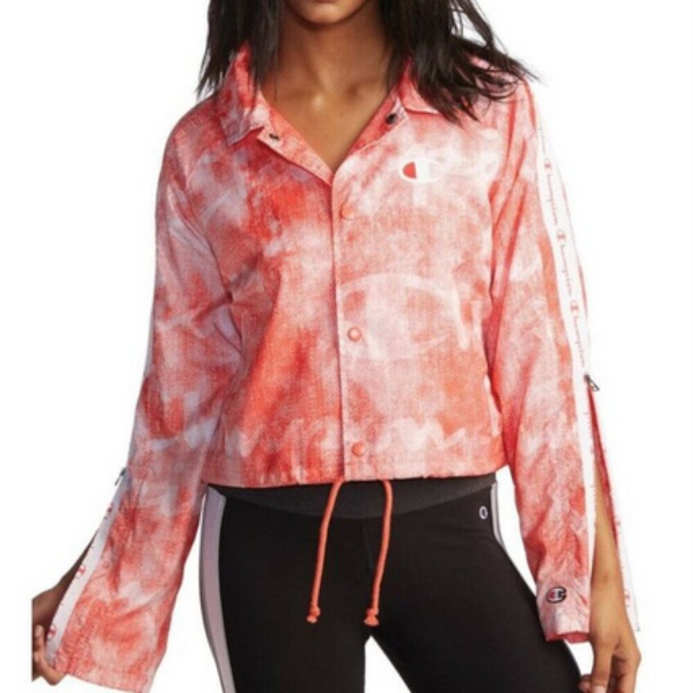 Champion Women's Zipper Tape Cropped Coaches Jacket